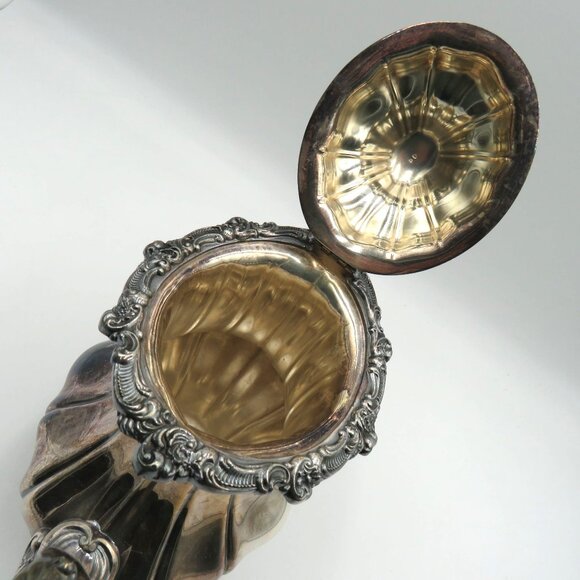 Vintage Gorham Silverplate Teapot YC1601 Rosewood Hinged Lid Footed Base - Picture 7 of 11